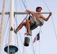 A rigger working in the rigging