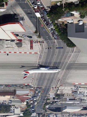 The runway at Gibraltar airport