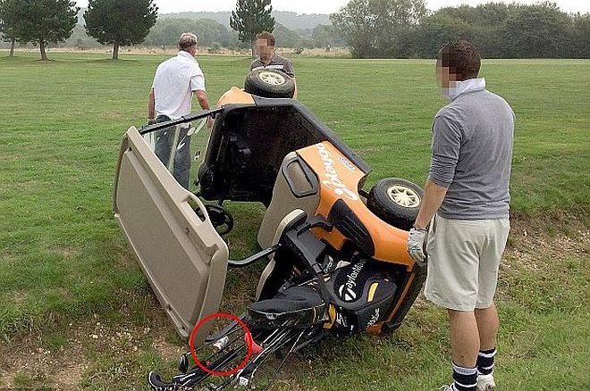 Cart crashed by drunk golfer